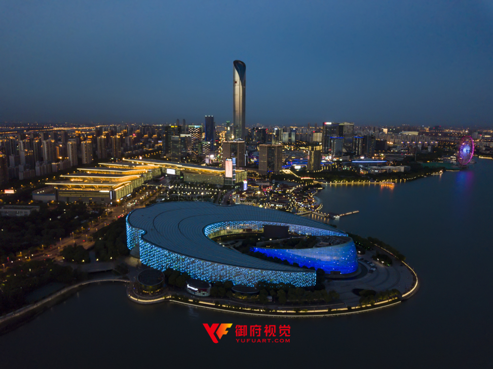 苏州文化艺术中心公共建筑航拍
