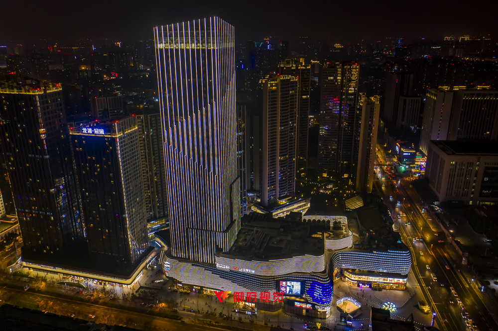 大峡谷,成都上城龙湖天街,楼体亮化工程,成都航拍摄影