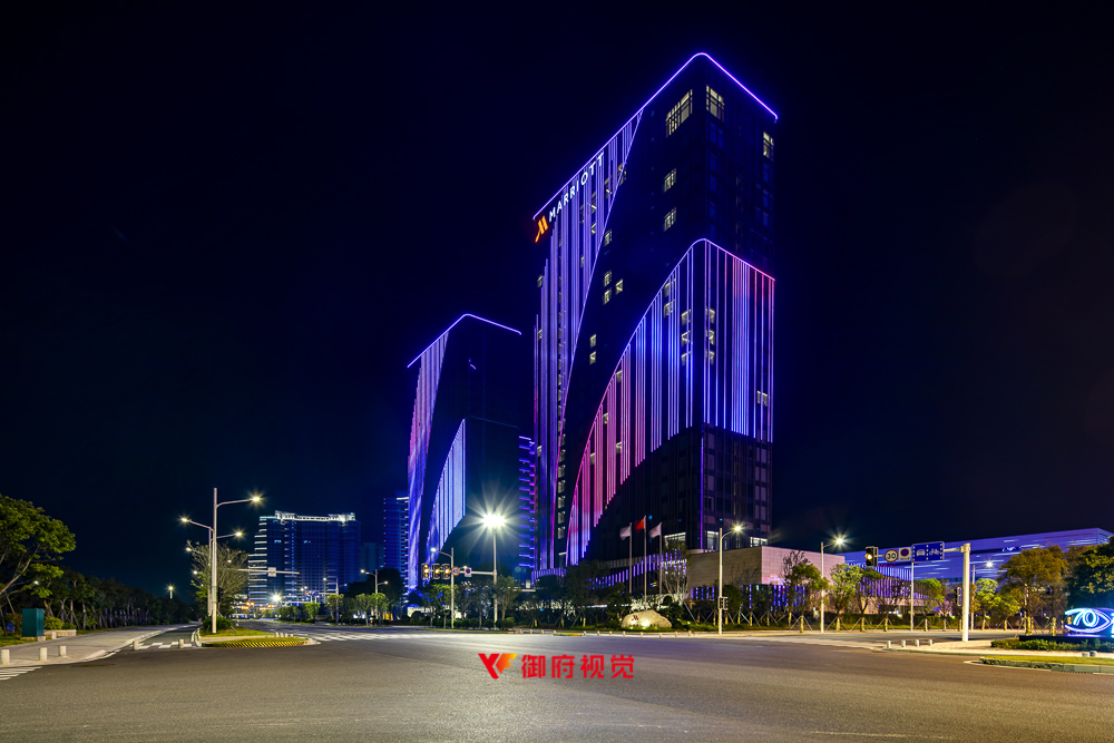 福州东湖,数字小镇,万豪酒店,大峡谷,亮化工程航拍