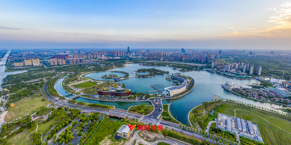奉贤新城,金海湖,上海之鱼,景观园林,上海航拍摄影