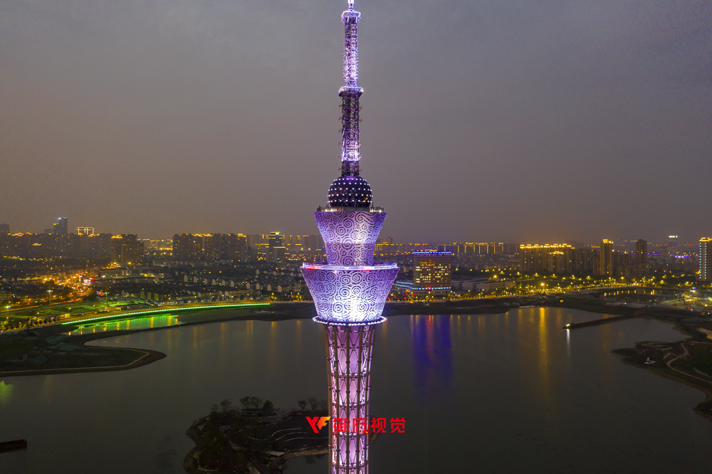 盐城新地标,琴湖,盐城电视塔,盐城航拍摄影