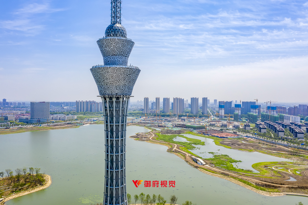 盐城新地标,琴湖,盐城电视塔,盐城航拍摄影