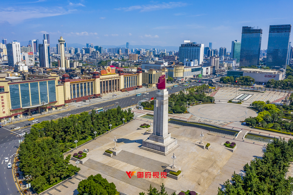 南昌八一广场,城市地标,市政亮化,广告航拍