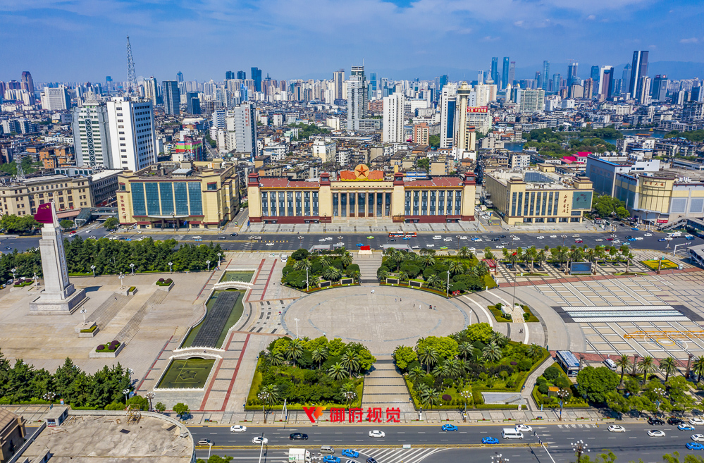 南昌八一广场,城市地标,市政亮化,广告航拍