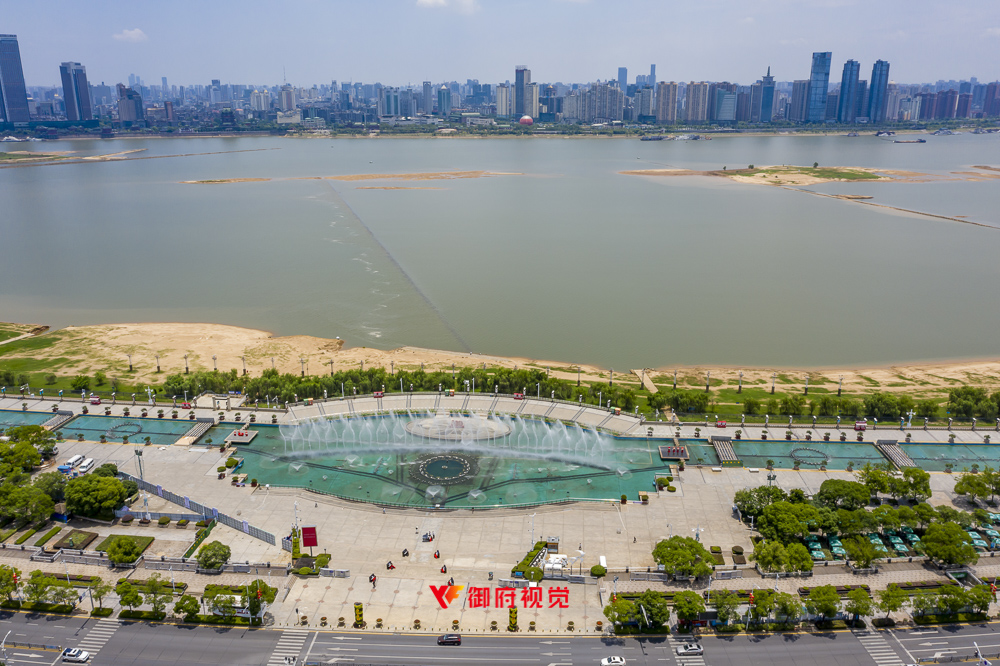 红谷滩,秋水广场,音乐喷泉,航拍宣传,南昌航拍摄影