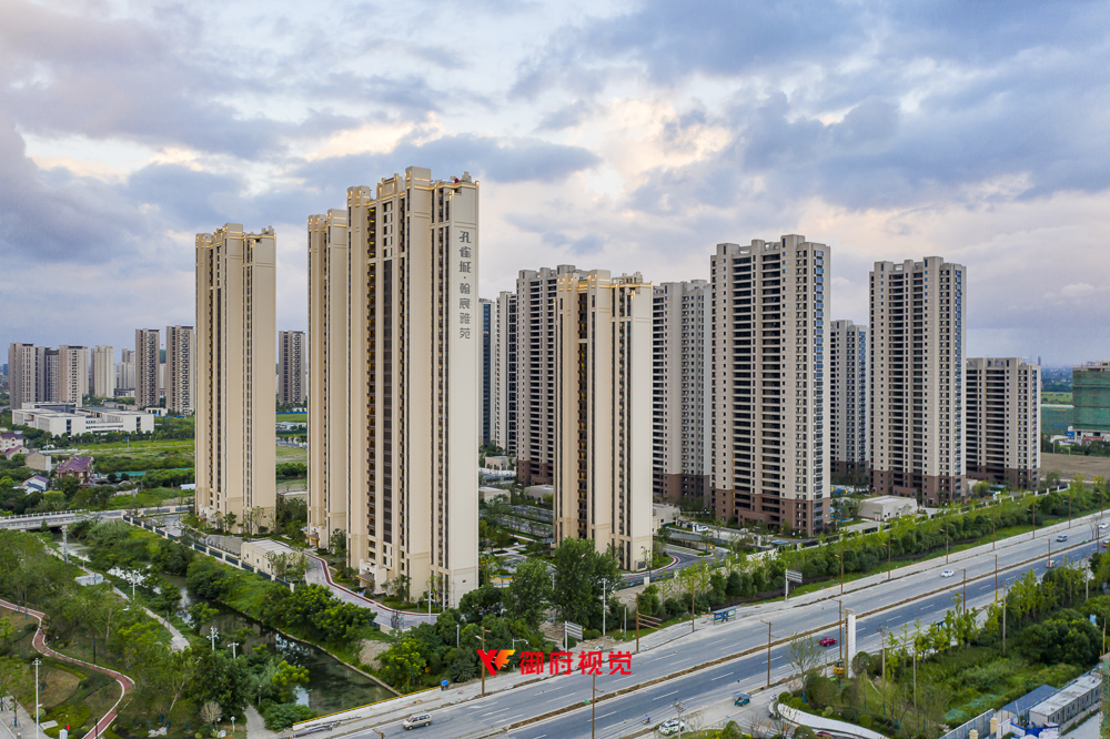 江苏嘉兴,孔雀城,地产摄影,楼盘航拍