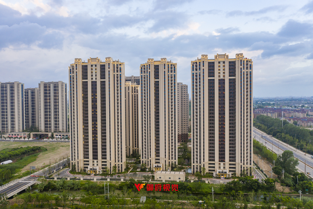 江苏嘉兴,孔雀城,地产摄影,楼盘航拍
