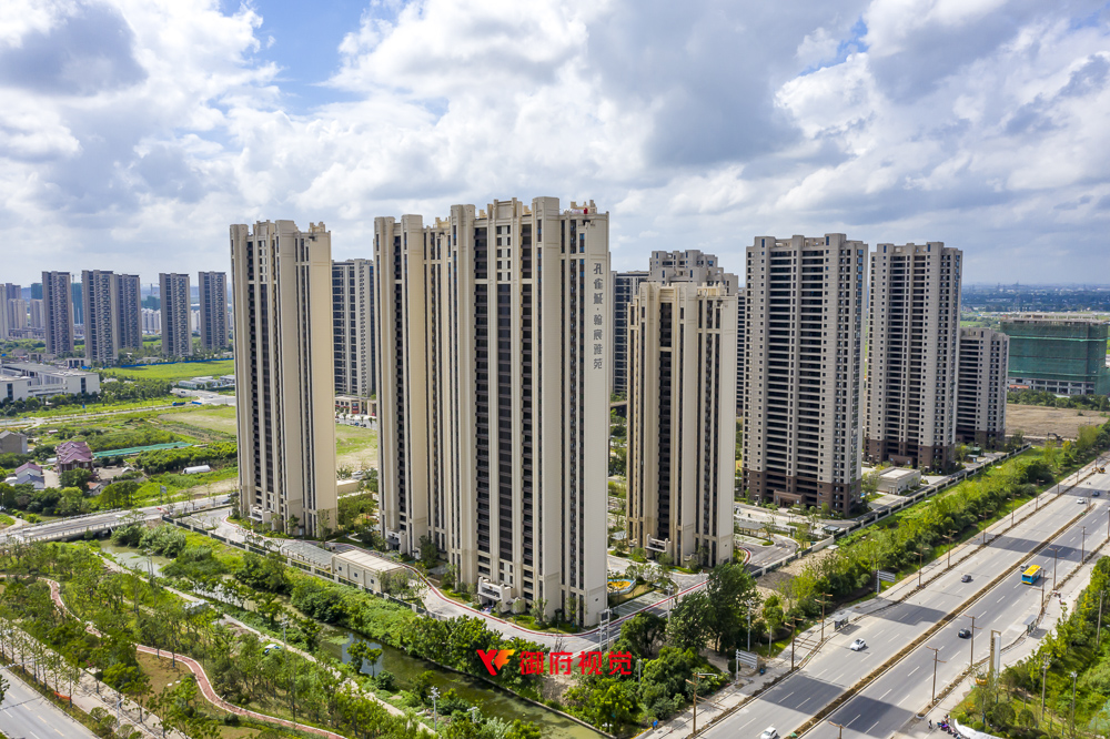 江苏嘉兴,孔雀城,地产摄影,楼盘航拍