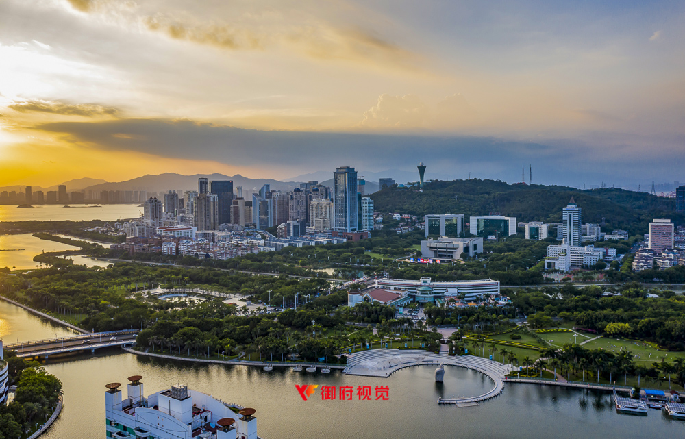 厦门白鹭洲,城市风光,航拍摄影,厦门建筑摄影