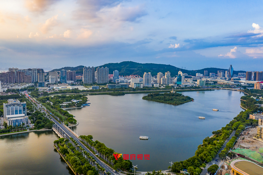 厦门白鹭洲,城市风光,航拍摄影,厦门建筑摄影