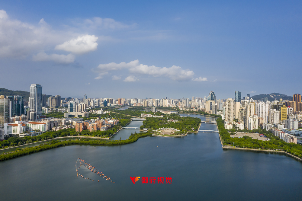 厦门白鹭洲,城市风光,航拍摄影,厦门建筑摄影