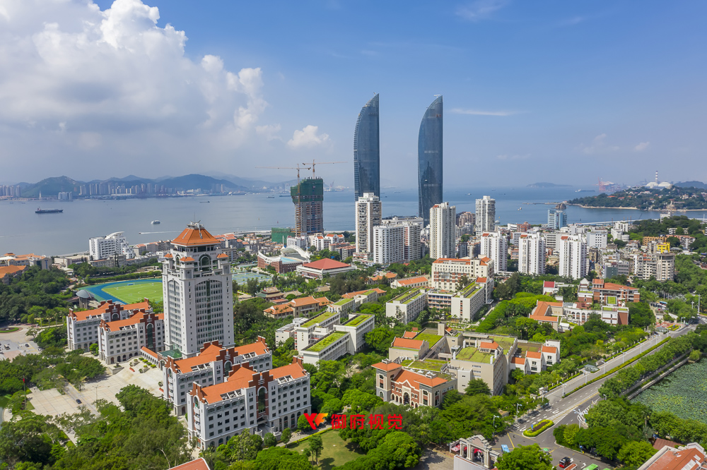 厦门大学,校园,城市风光,航拍摄影